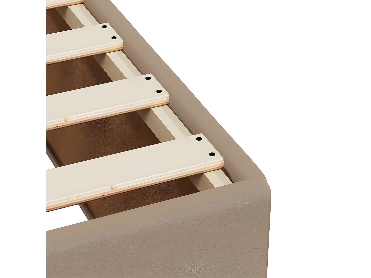 Estructura de cama de cuero sintético capuchino 200x200 cm