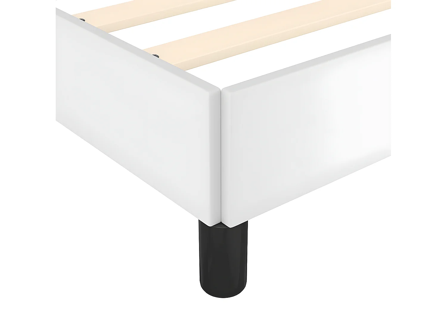 Estrutura de cama 120x200 cm couro artificial branco