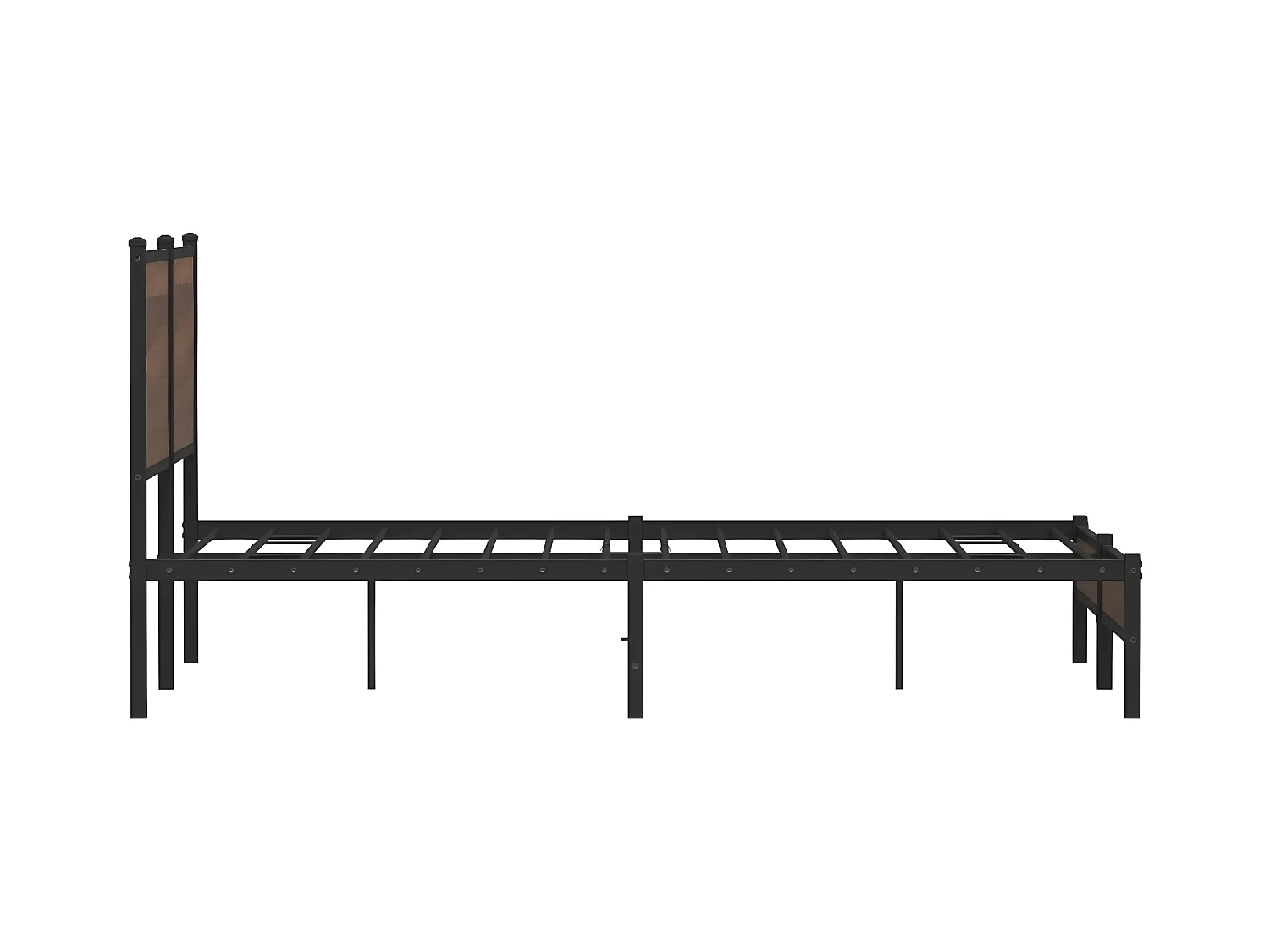 Cadre de lit en métal avec tête de lit chêne marron 140x200 cm