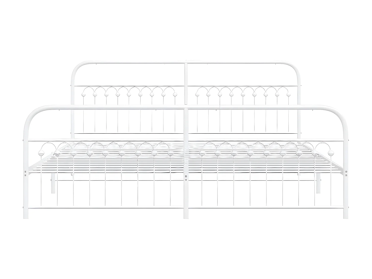 Estrutura de cama com cabeceira e pés 200x200 cm metal branco