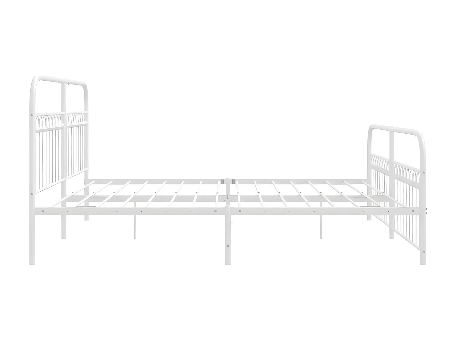 Estrutura de cama com cabeceira e pés 200x200 cm metal branco