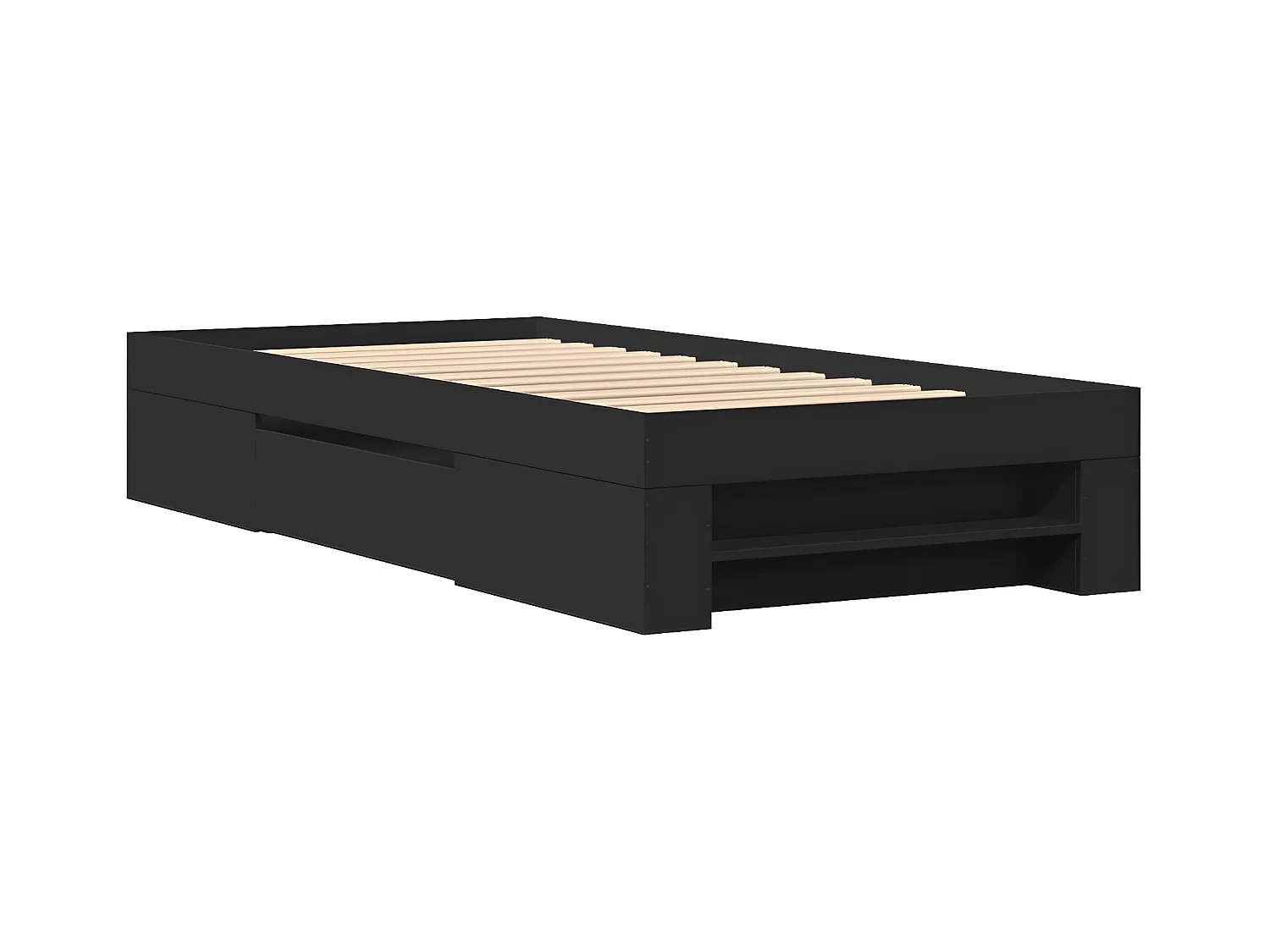 Estrutura de cama 90x200 cm derivados de madeira preto