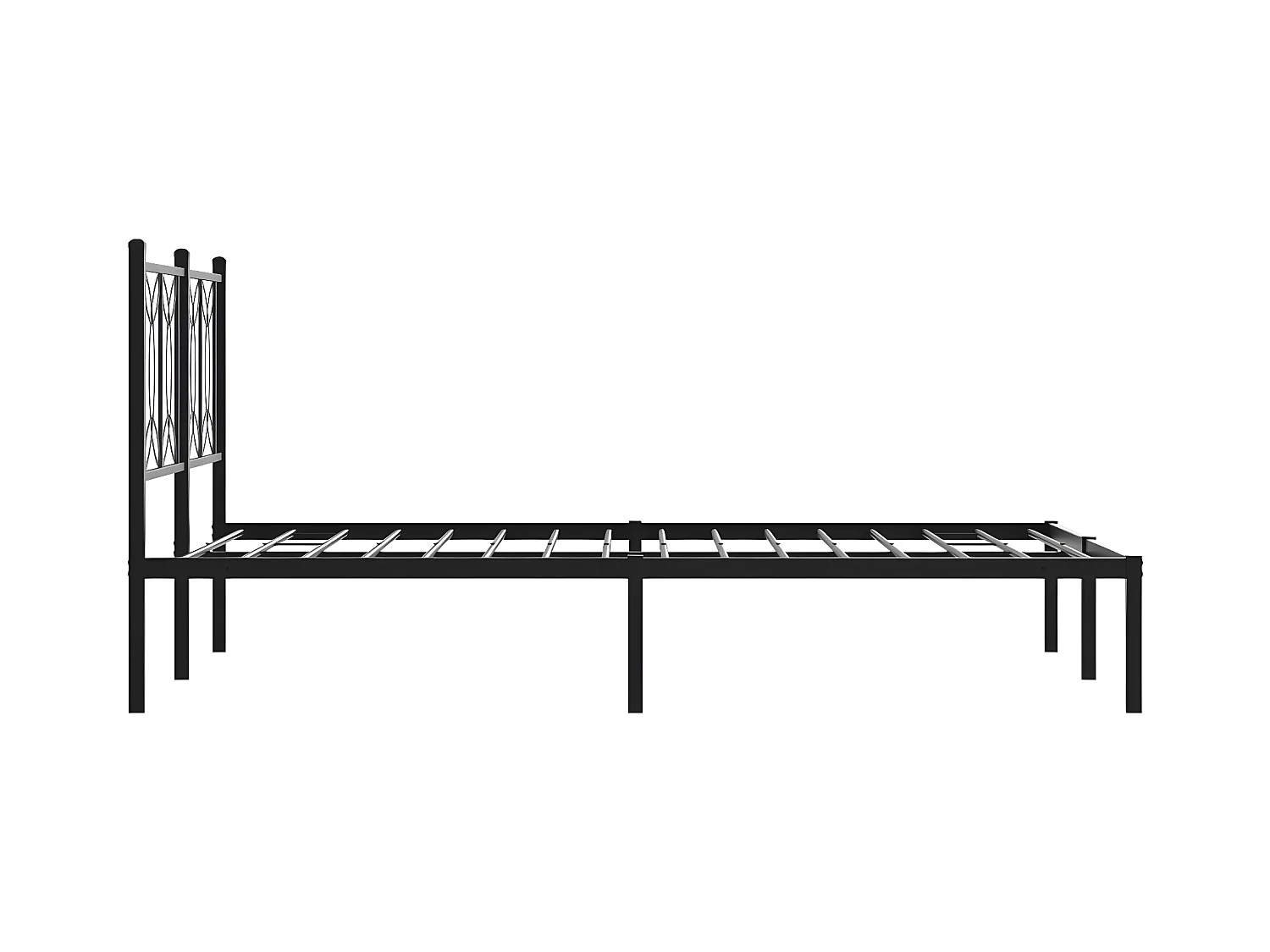 Estrutura de cama com cabeceira 120x200 cm metal preto