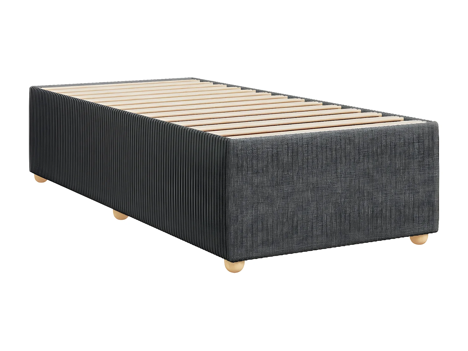 Cadre de lit Gris foncé 90x190 cm Tissu