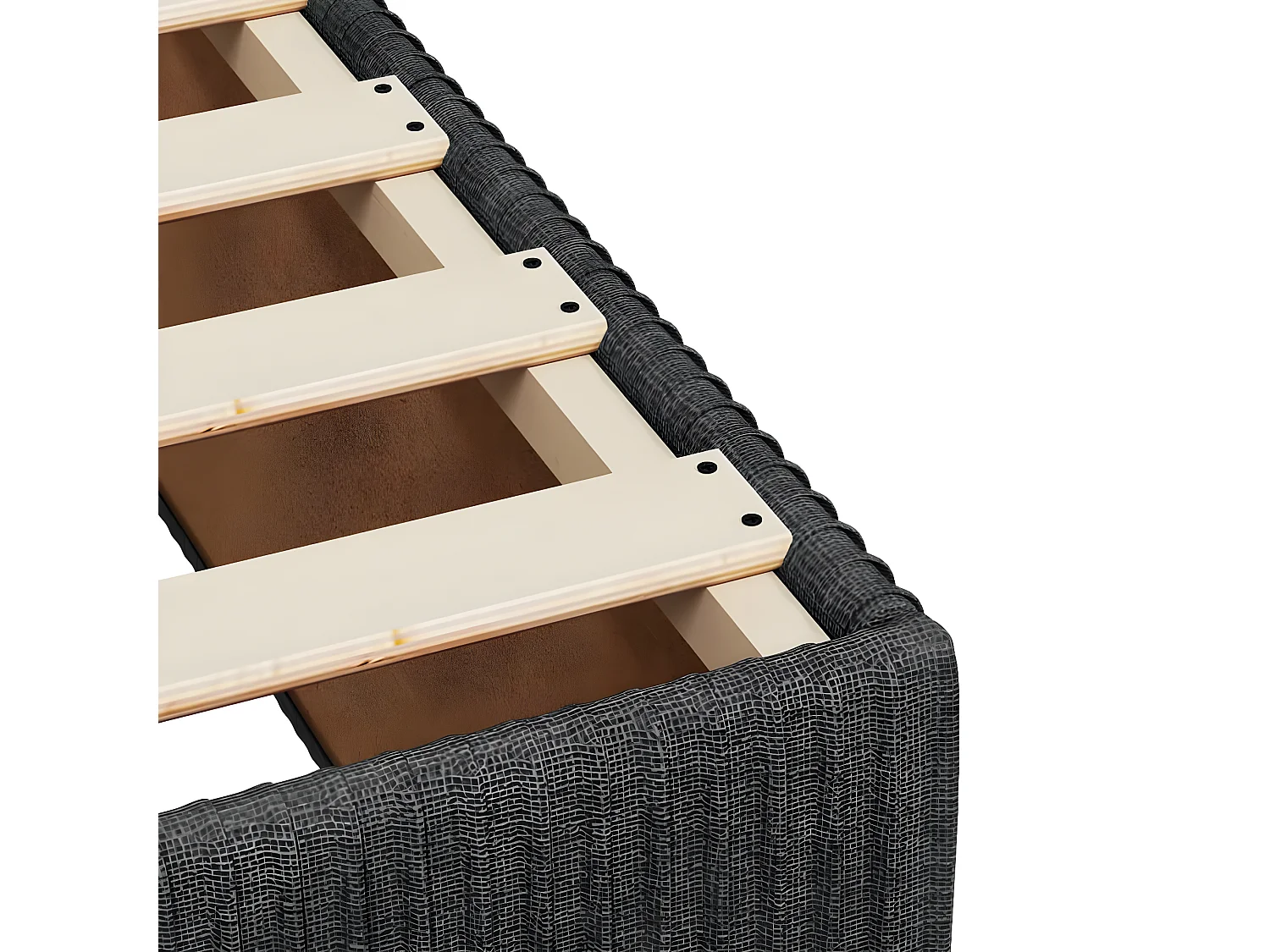 Cadre de lit Gris foncé 90x190 cm Tissu