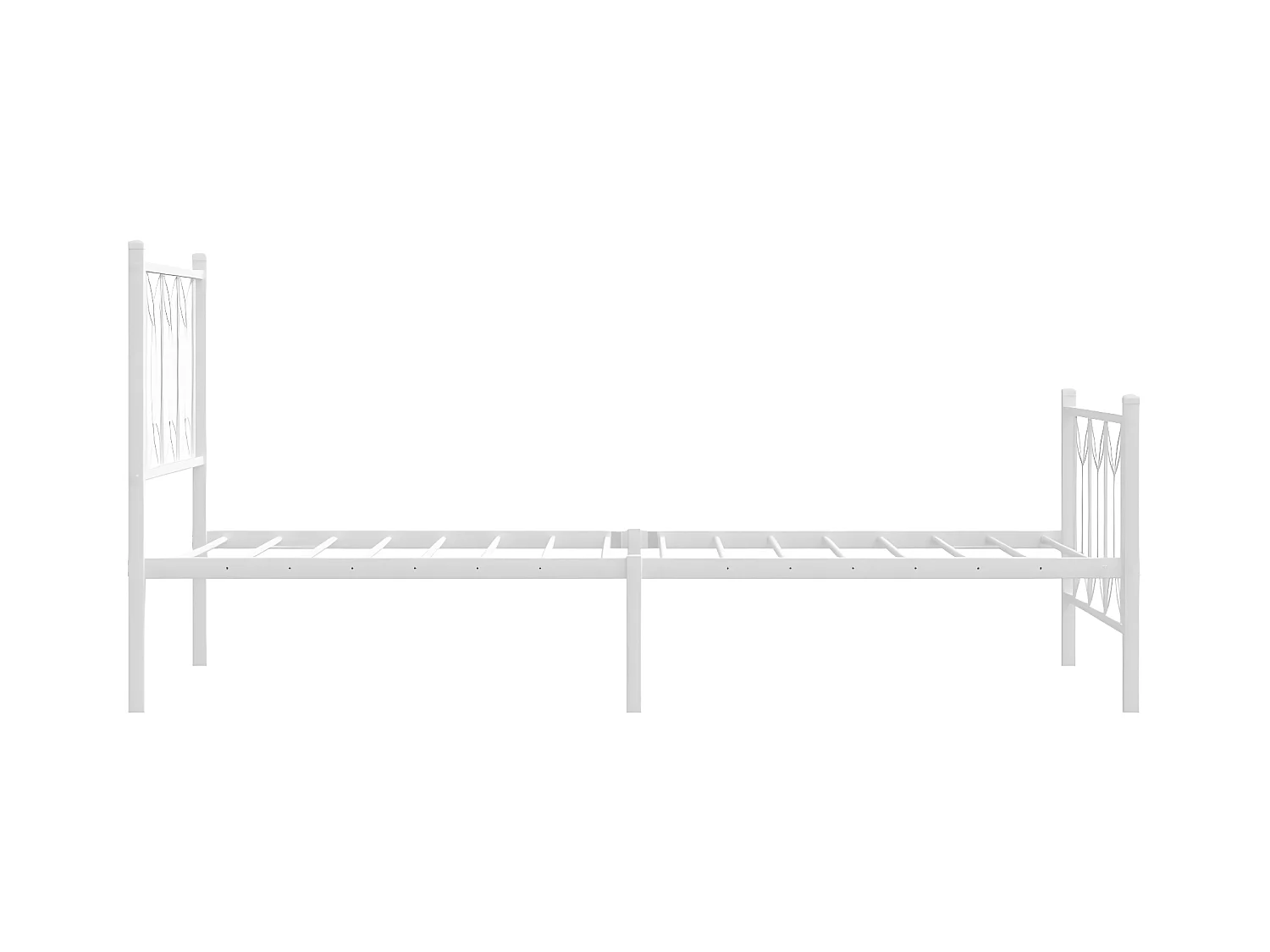 Estructura cama metal con cabecero y pie cama blanca 90x190 cm