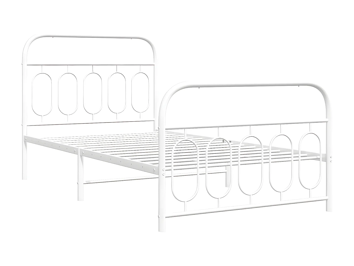 Estructura cama metal cabecero y estribo blanca 100x190 cm