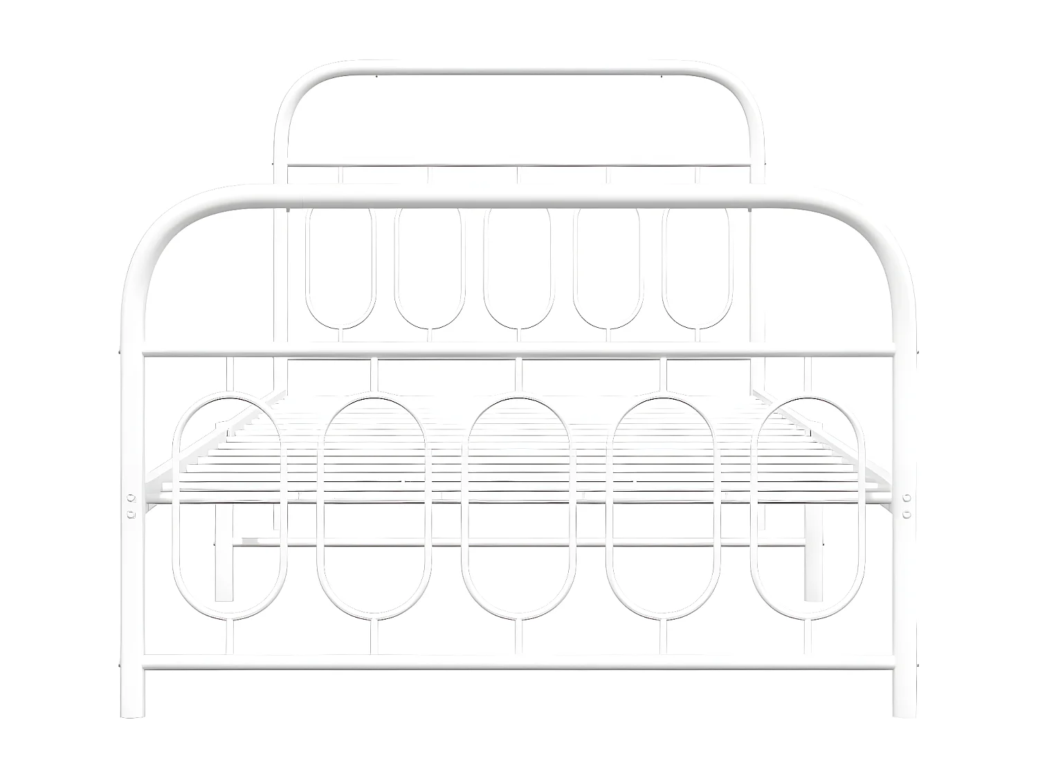 Estructura cama metal cabecero y estribo blanca 100x190 cm