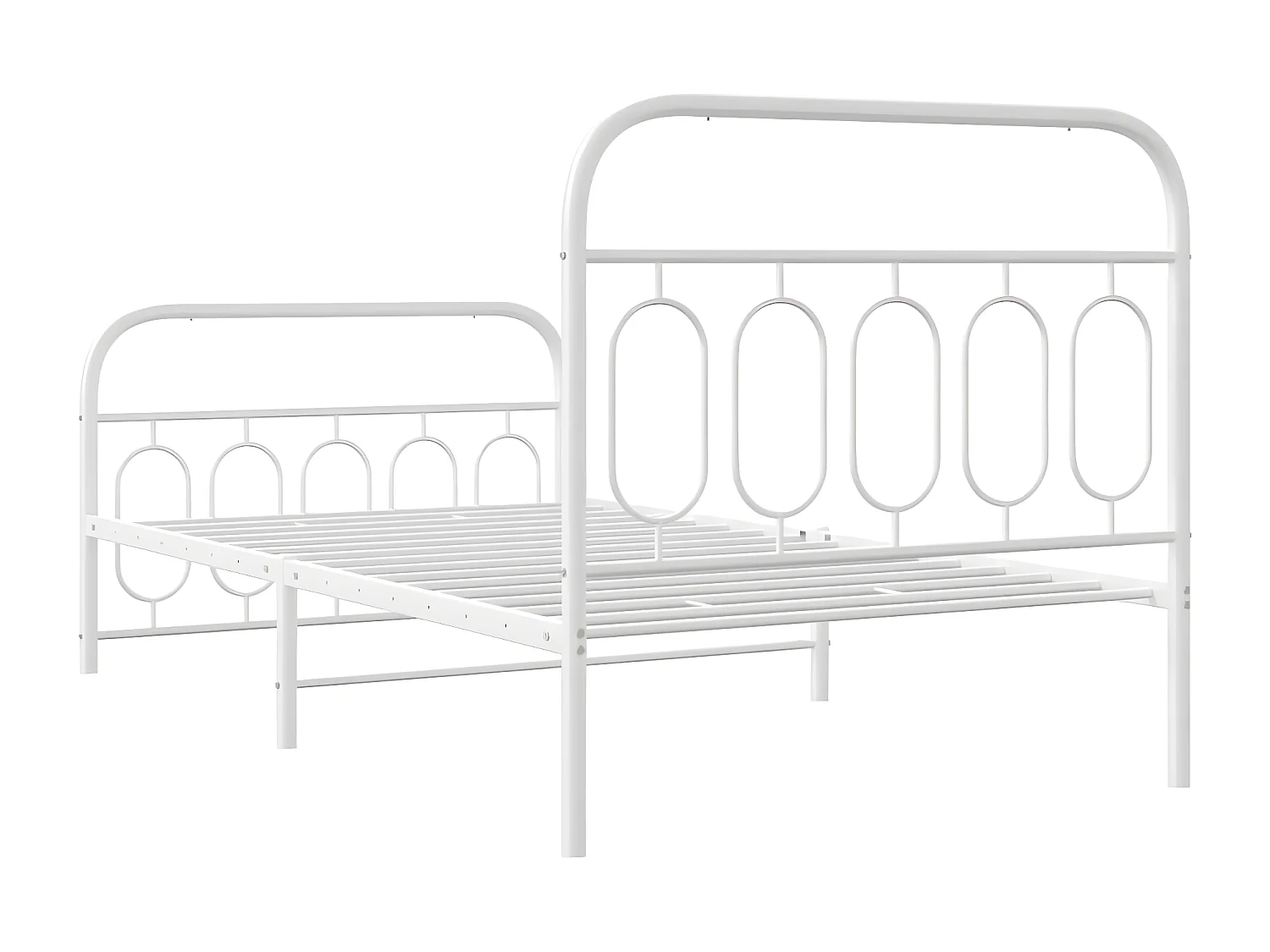 Estructura cama metal cabecero y estribo blanca 100x190 cm