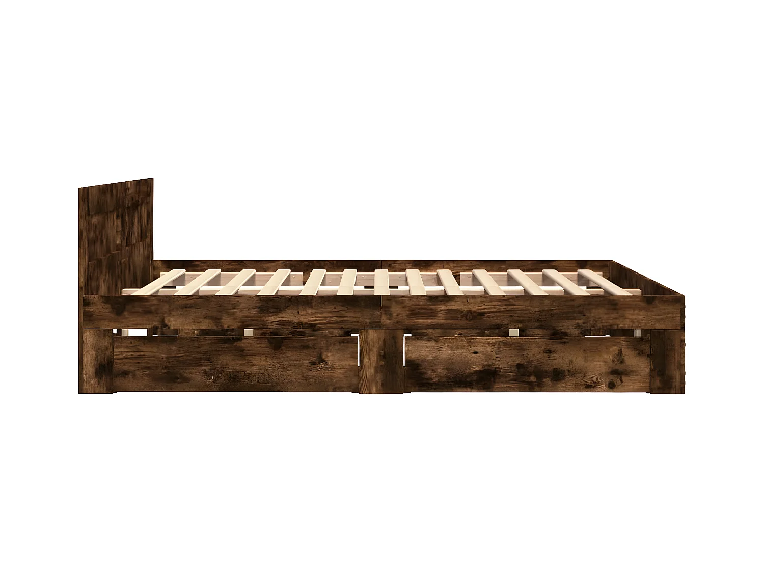 Cadre de lit avec tête de lit chêne fumé 120x190 cm