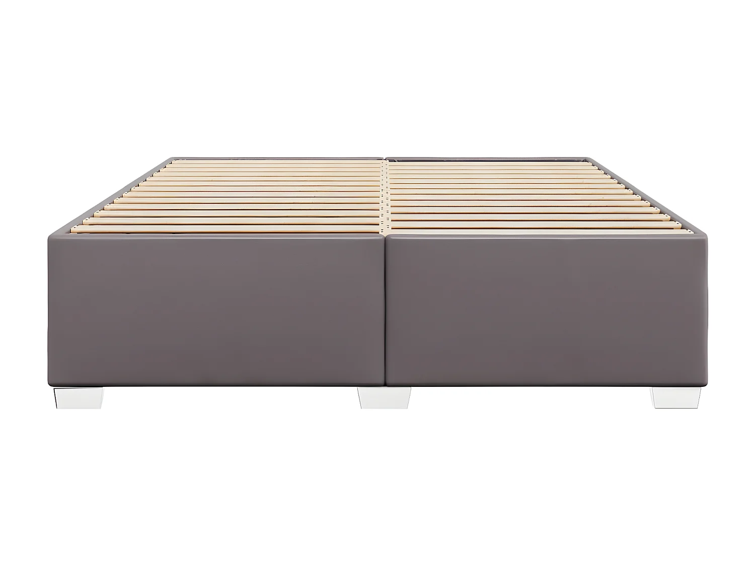 Estructura de cama de cuero sintético gris 200x200 cm