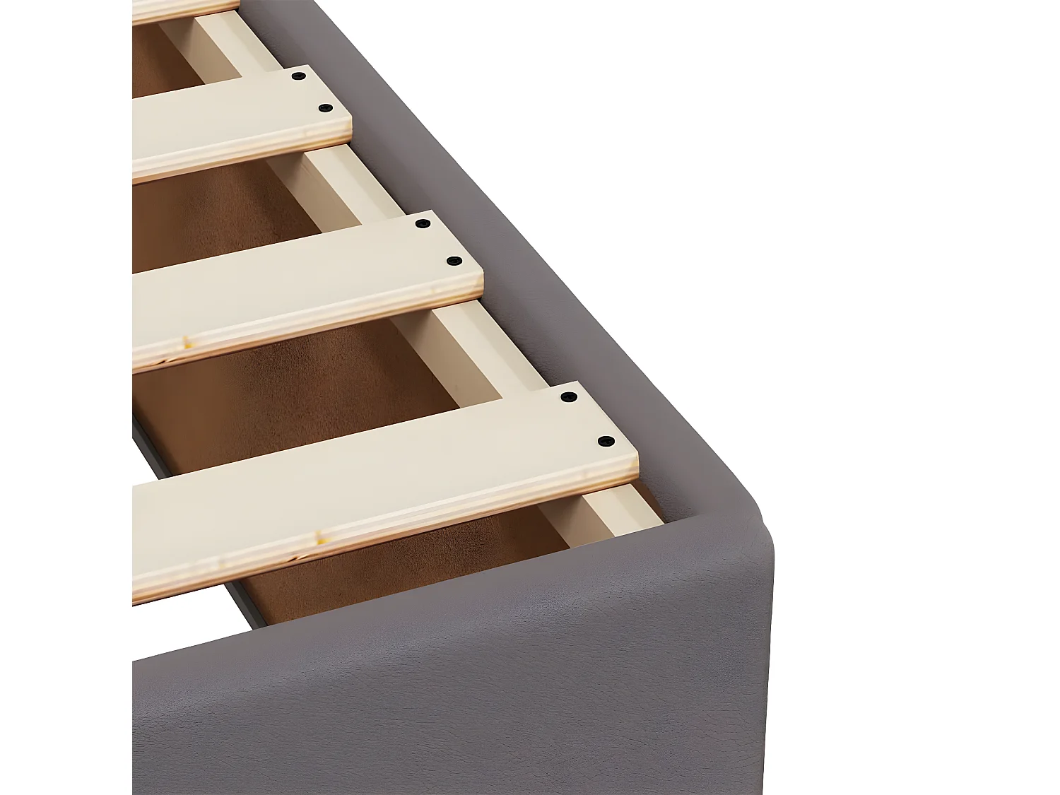 Estructura de cama de cuero sintético gris 200x200 cm