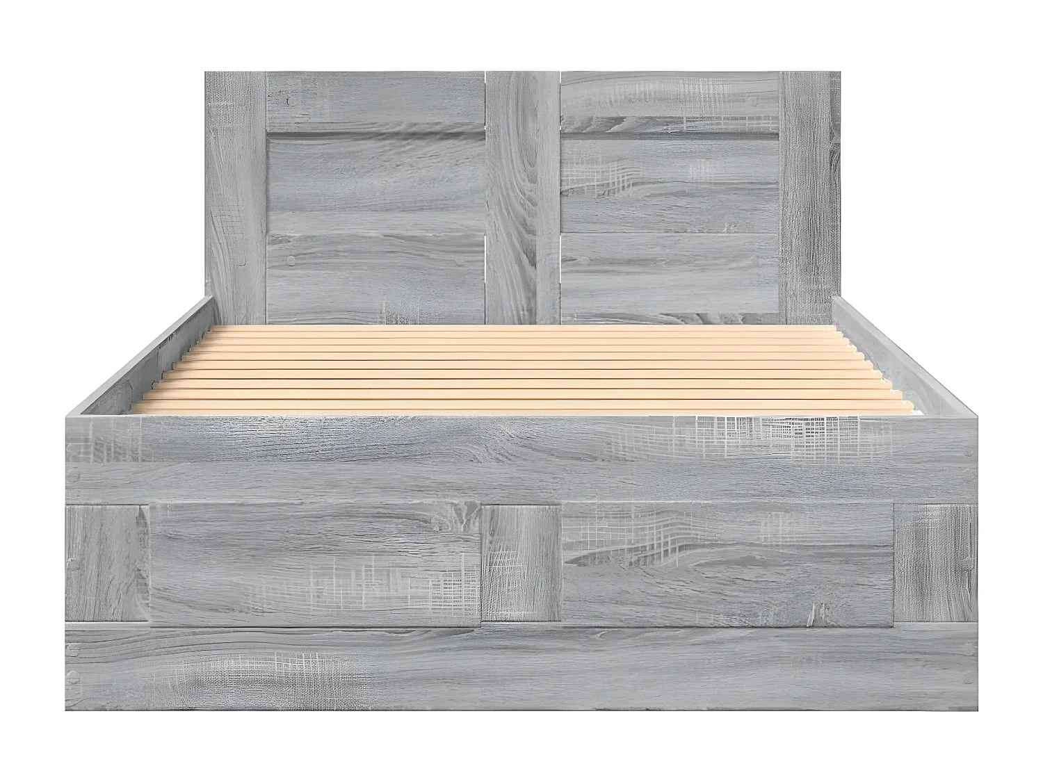 Cama con cabecero madera de ingeniería gris Sonoma 90x200 cm