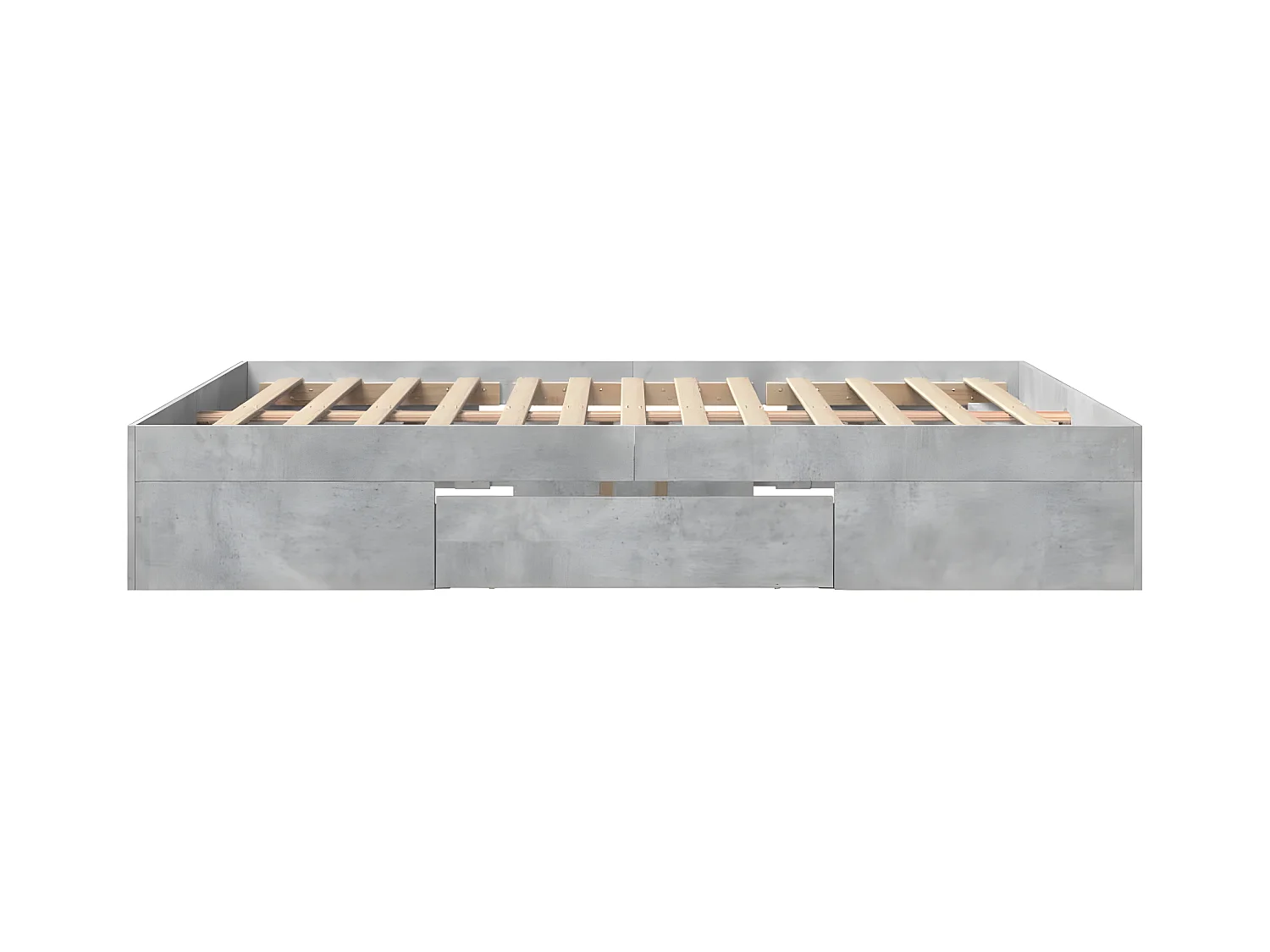 Estructura de cama madera de ingeniería gris hormigón 150x200cm