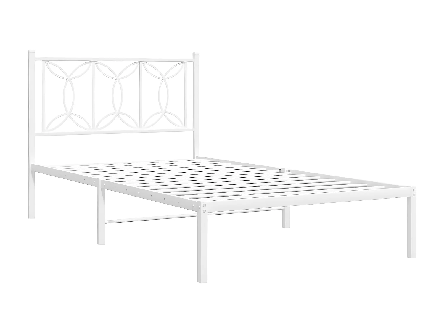 Cadre de lit métal avec tête de lit blanc 100x190 cm