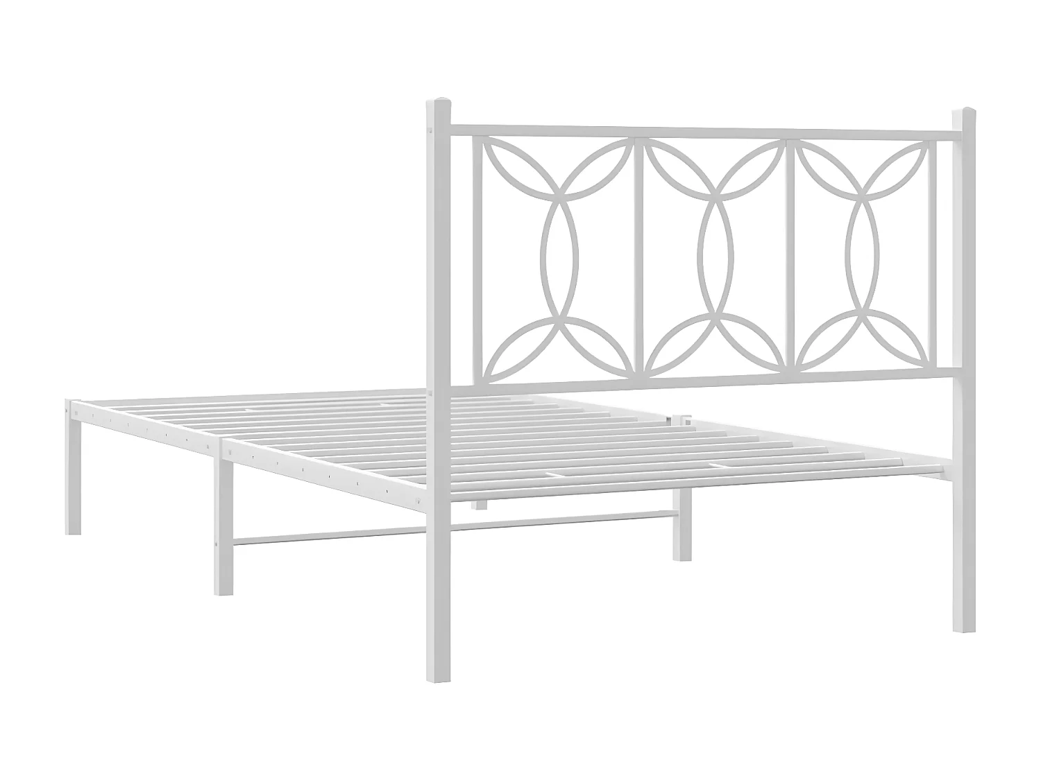 Cadre de lit métal avec tête de lit blanc 100x190 cm