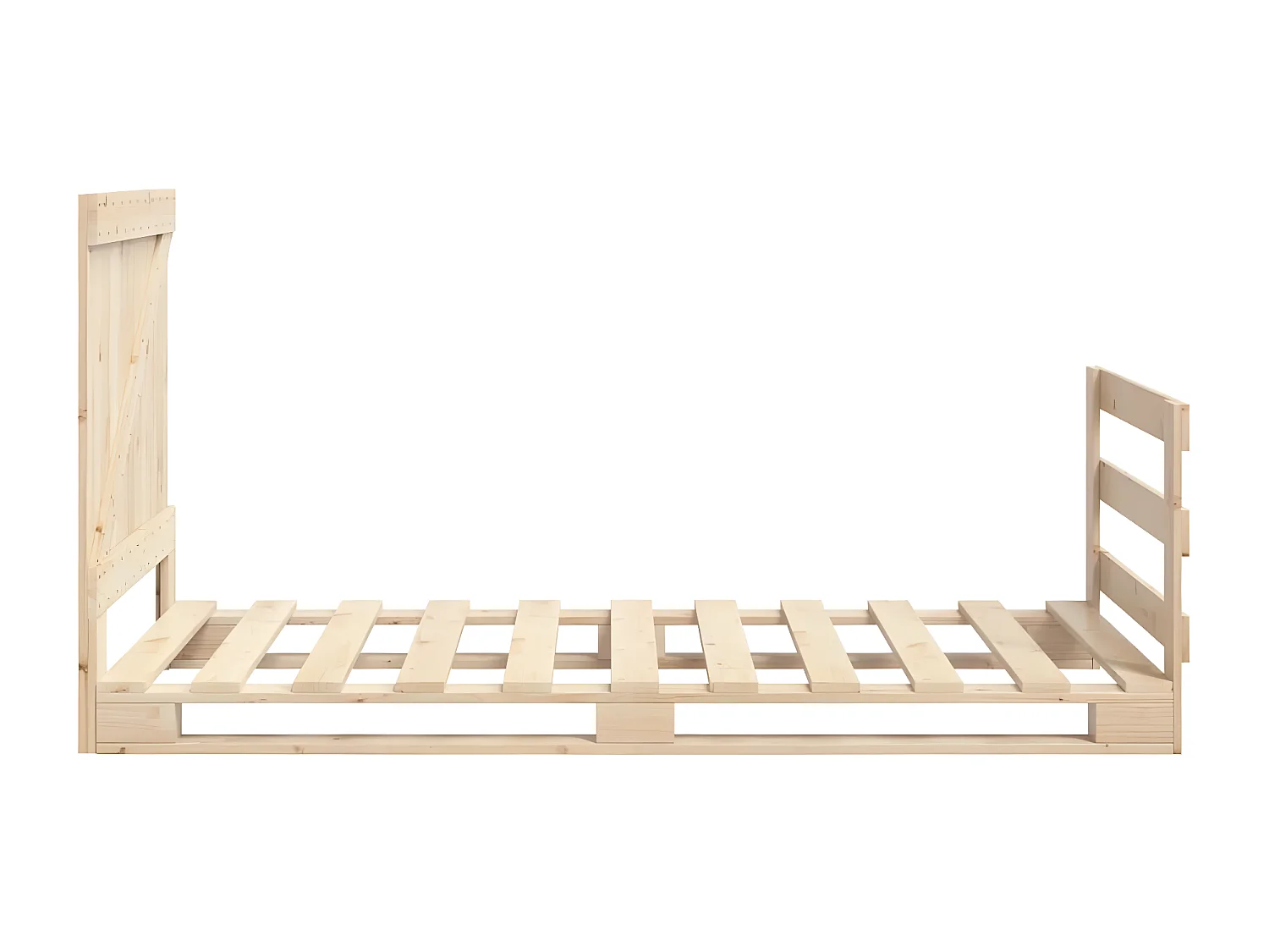 Estructura de cama con cabecero madera maciza de pino 90x200 cm