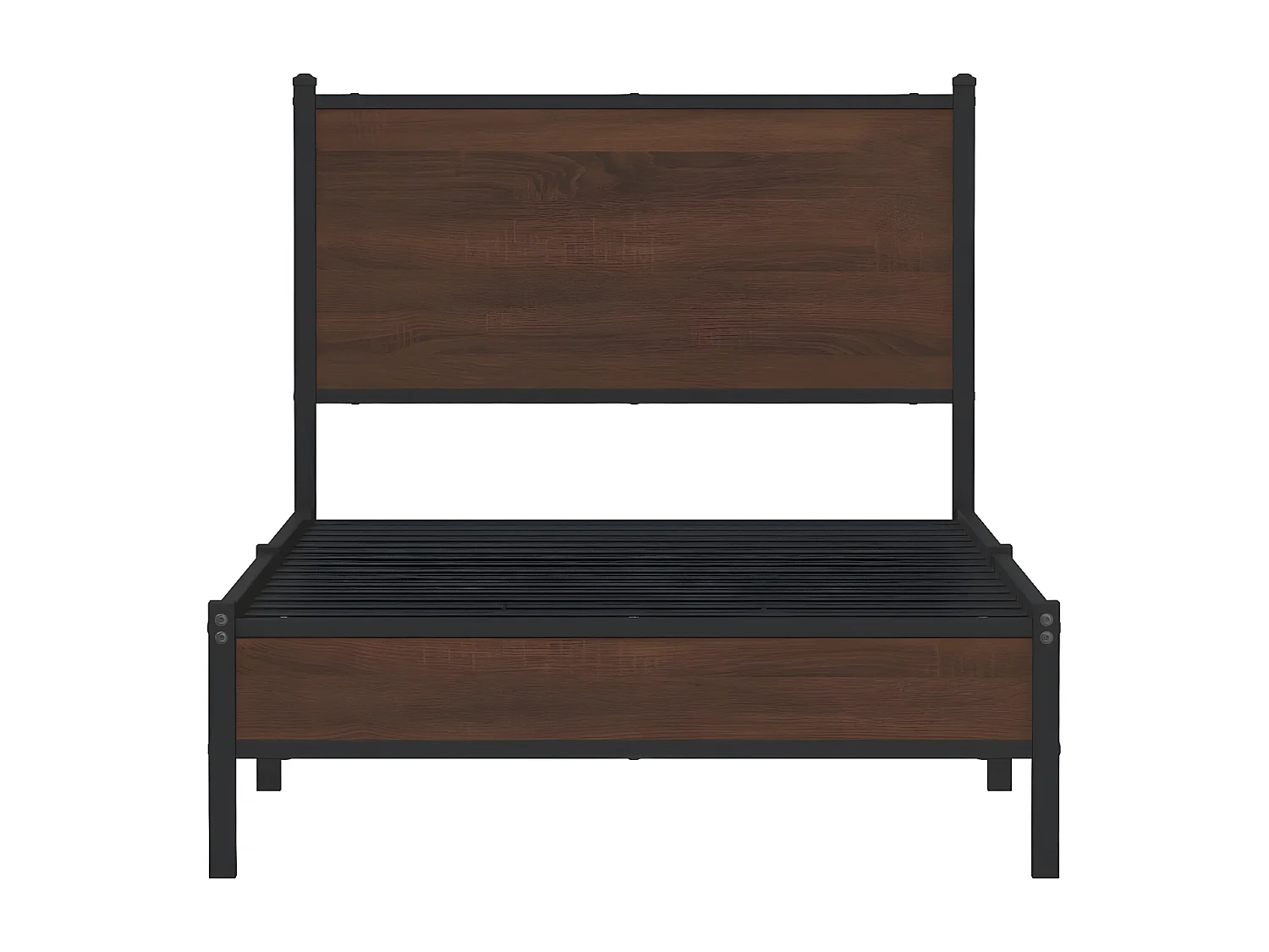 Estrutura cama com cabeceira 90x200 cm metal carvalho castanho