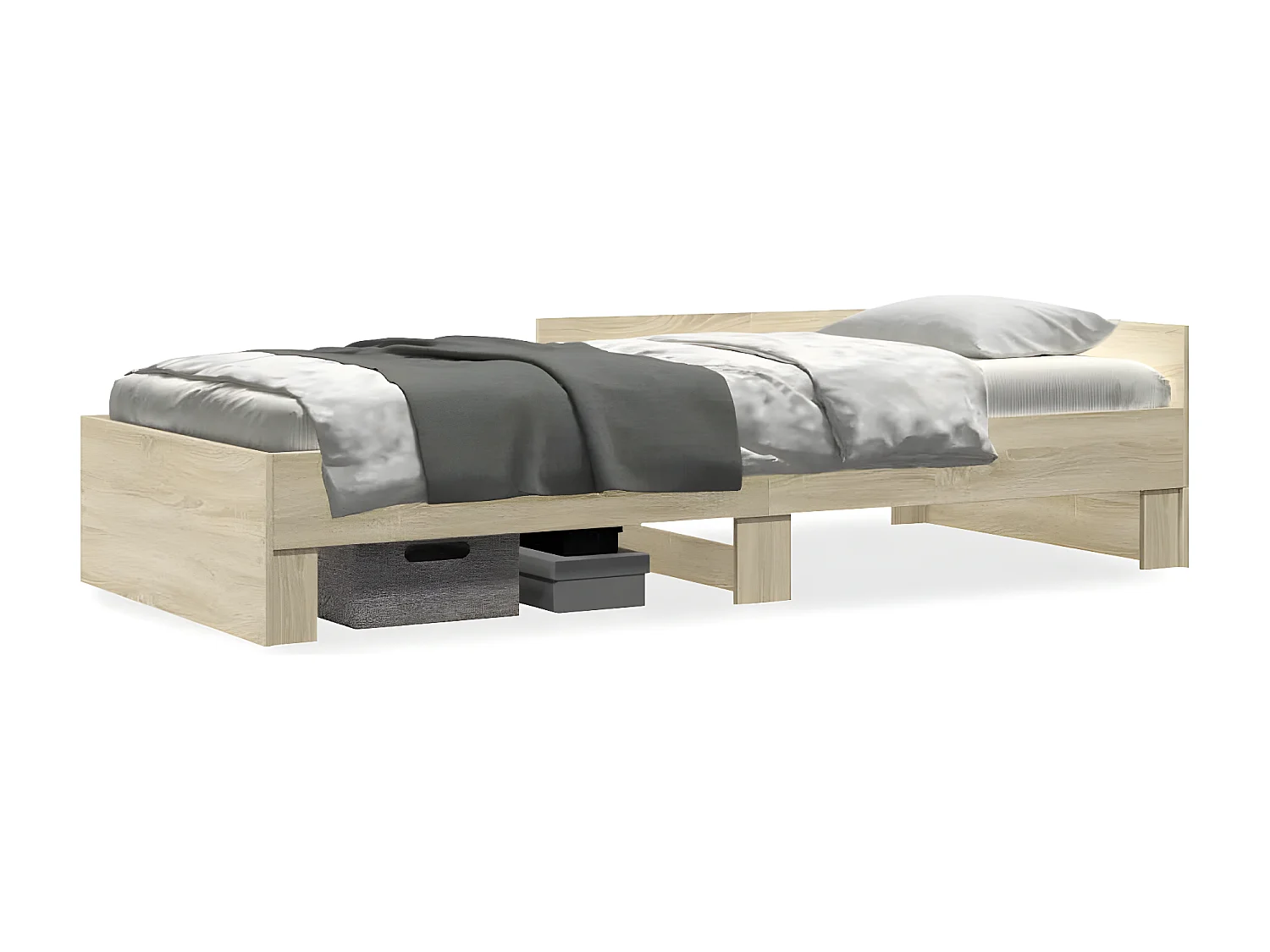 Estructura de cama madera de ingeniería roble Sonoma 100x200 cm