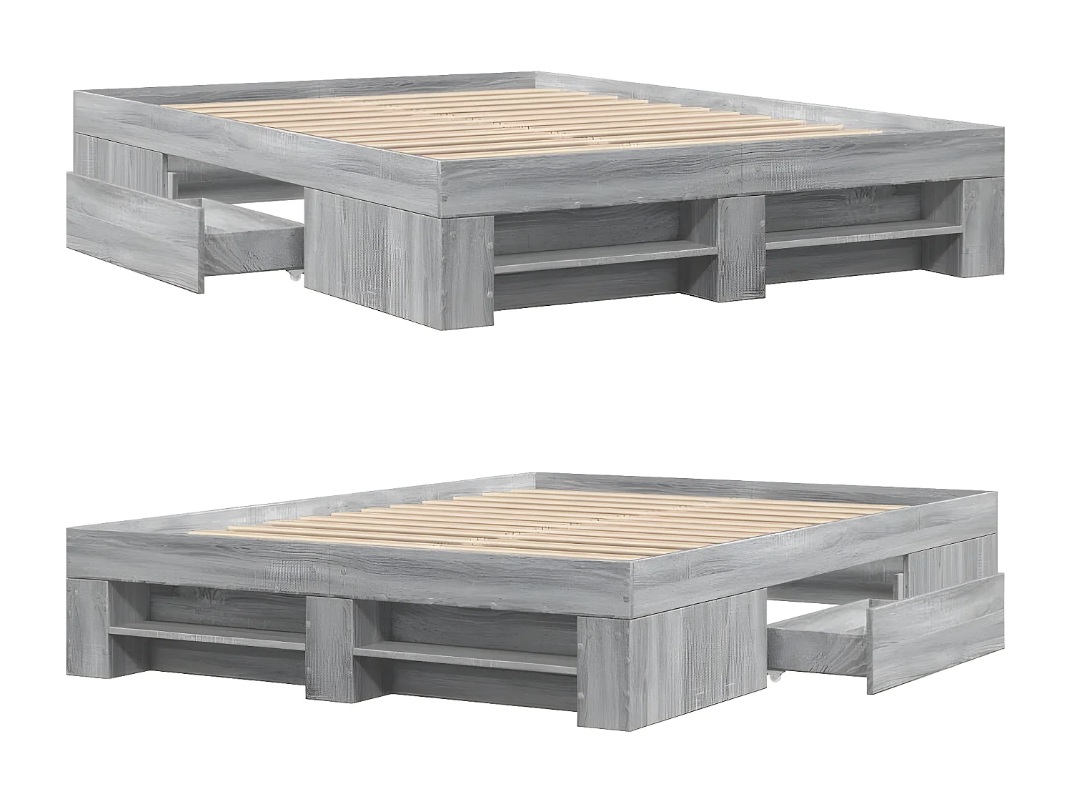 Cadre de lit sonoma gris 120x190 cm bois d'ingénierie