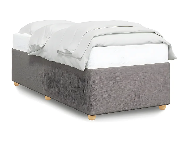 Estrutura de cama 100x200 cm tecido cinza-acastanhado