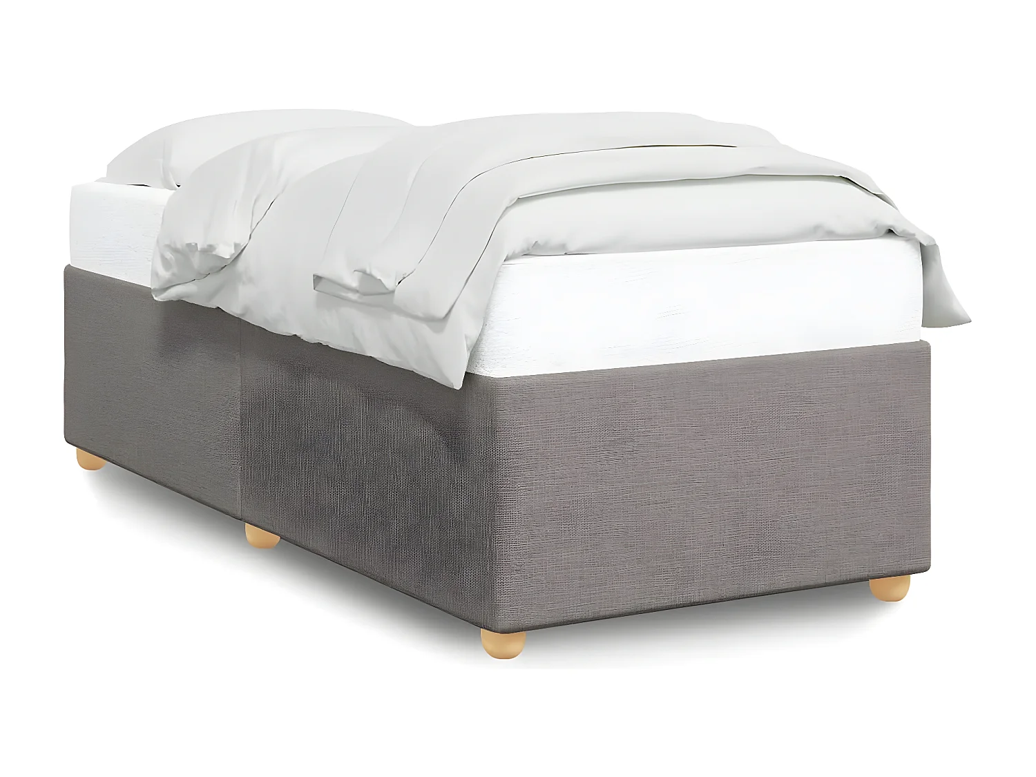 Estrutura de cama 100x200 cm tecido cinza-acastanhado