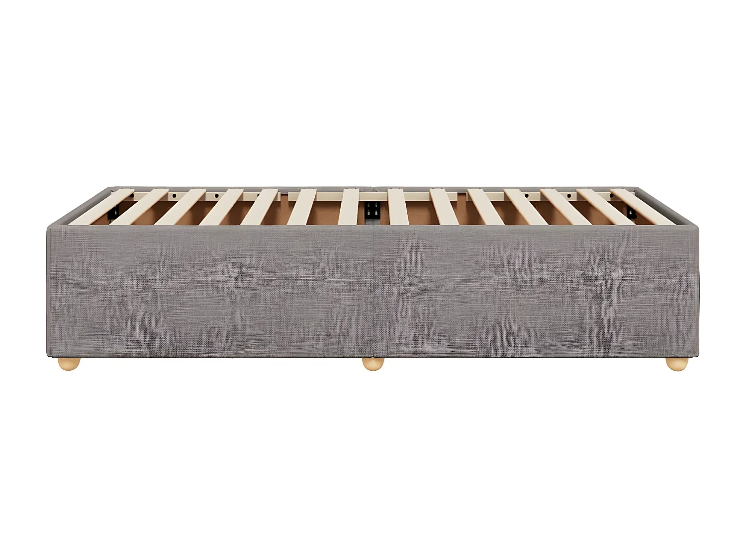 Estructura de cama de tela gris taupe 100x200 cm