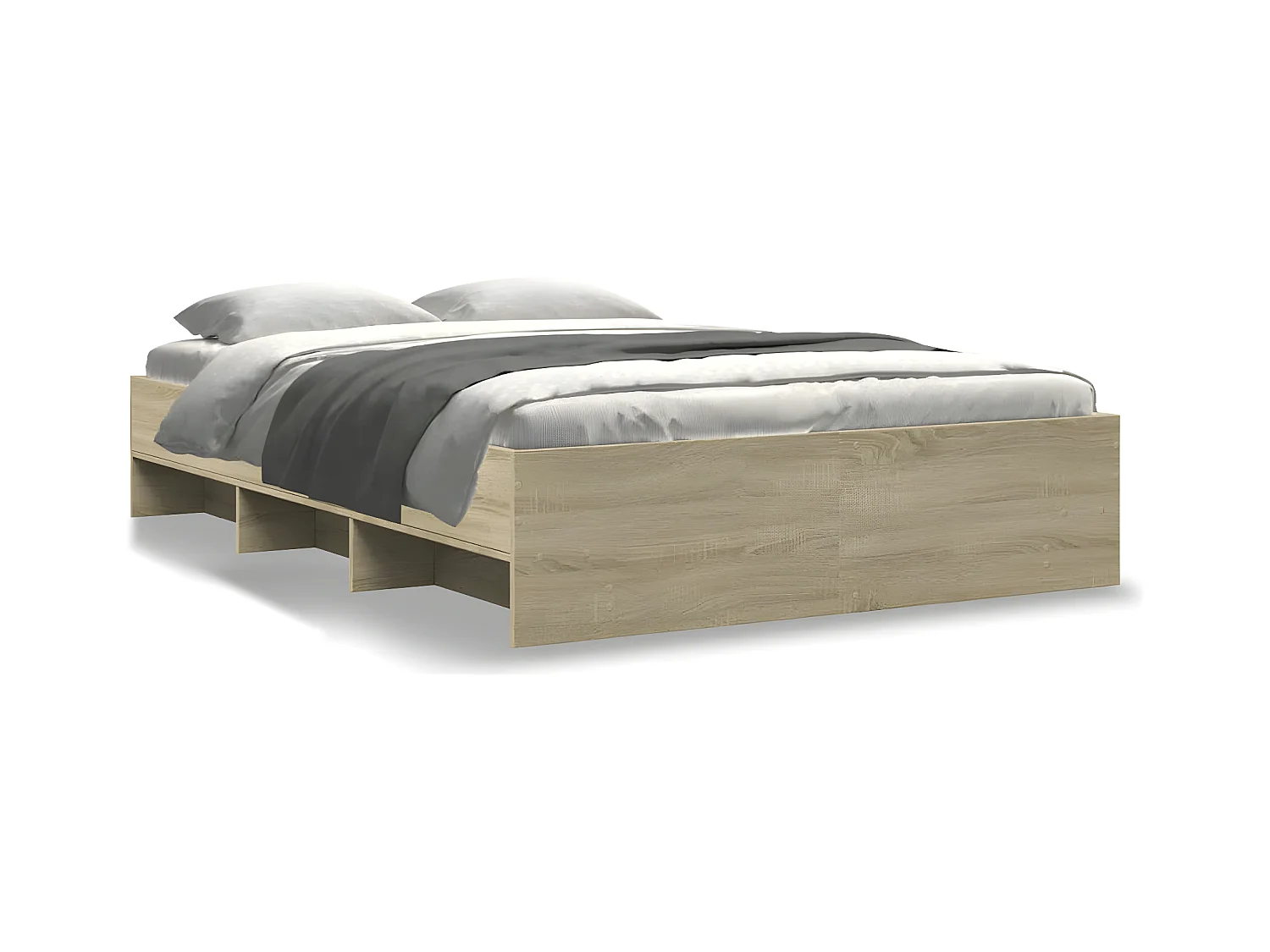 Cadre de lit chêne sonoma 140x190 cm bois d'ingénierie