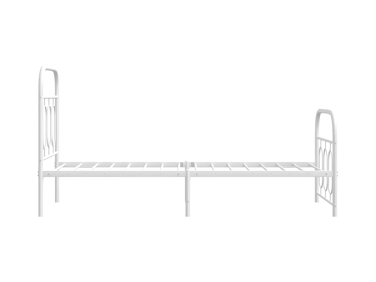 Estructura cama metal con cabecero y pie cama blanca 75x190 cm
