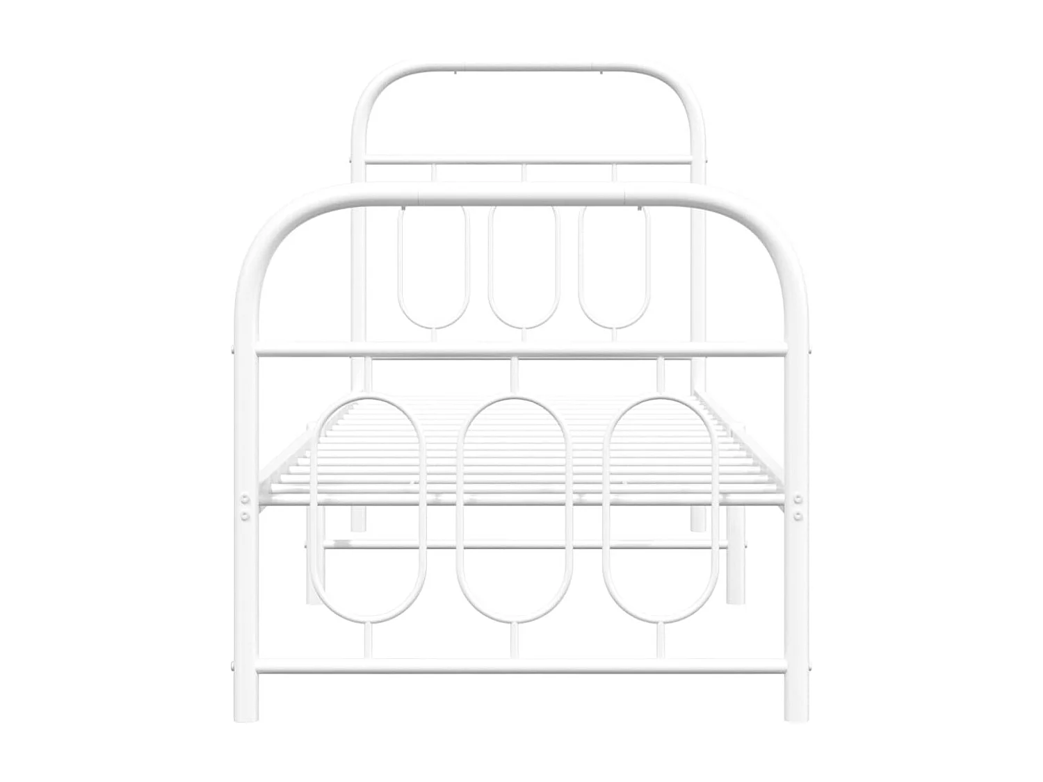 Estrutura de cama com cabeceira e pés 75x190 cm metal branco