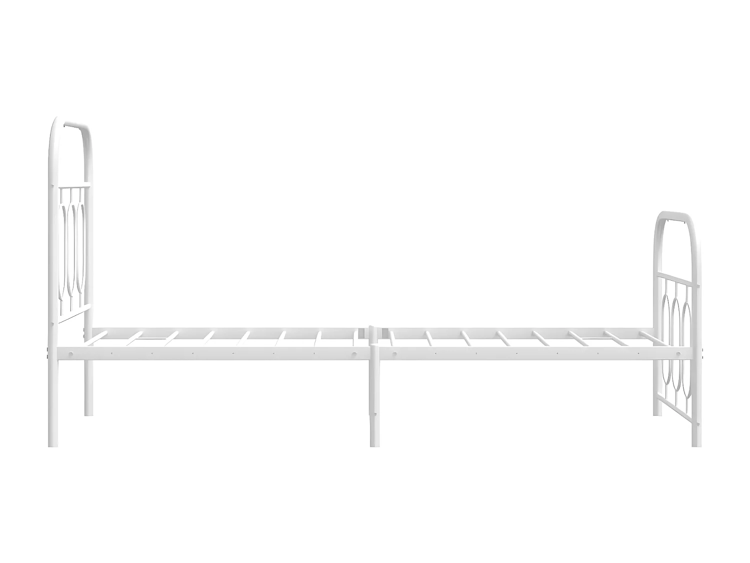 Estrutura de cama com cabeceira e pés 75x190 cm metal branco