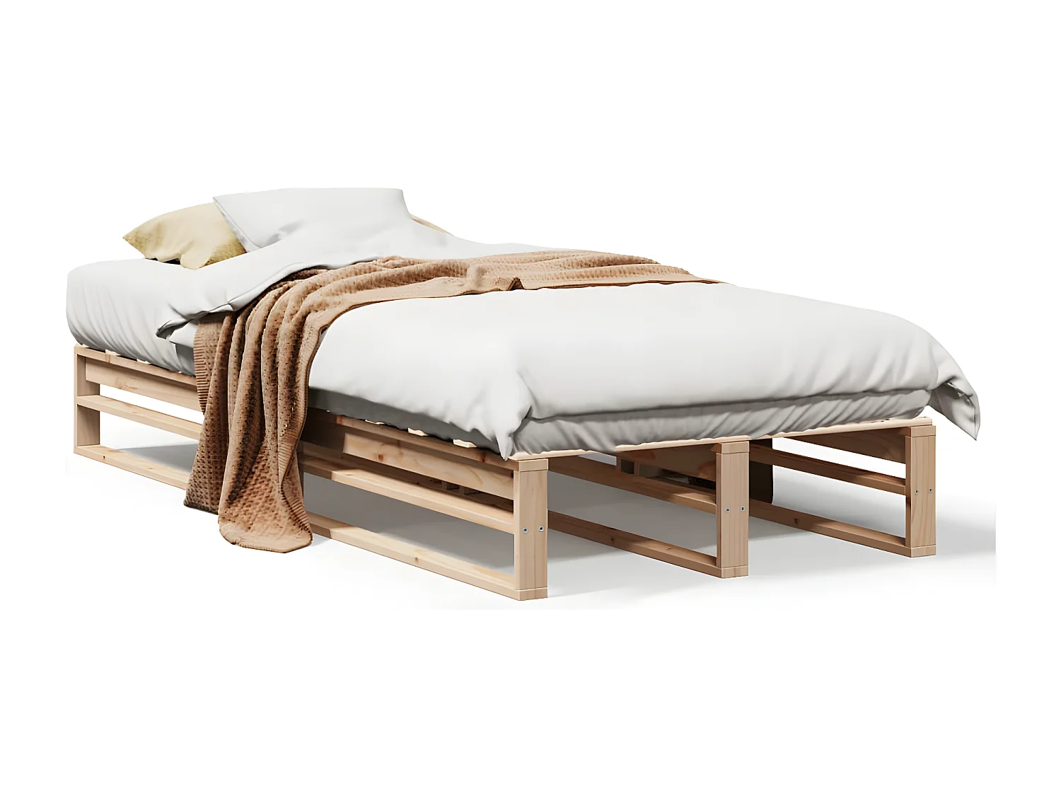 Cadre de lit sans matelas 90x190 cm bois de pin massif