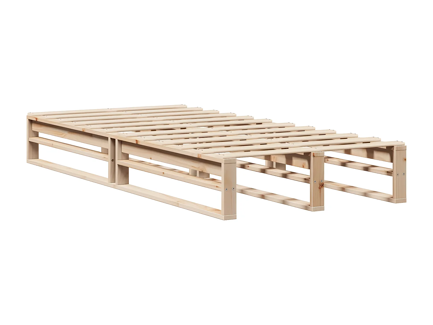 Estructura de cama sin colchón madera maciza de pino 90x190 cm