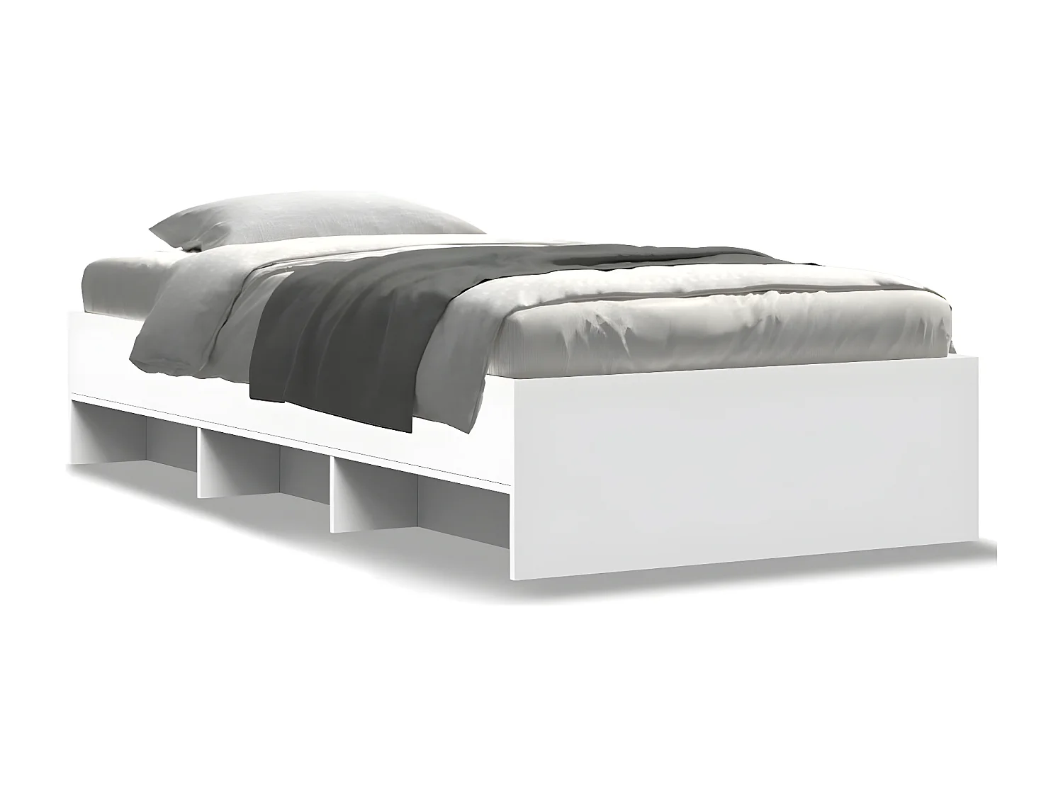 Estrutura de cama 100x200 cm derivados de madeira branco