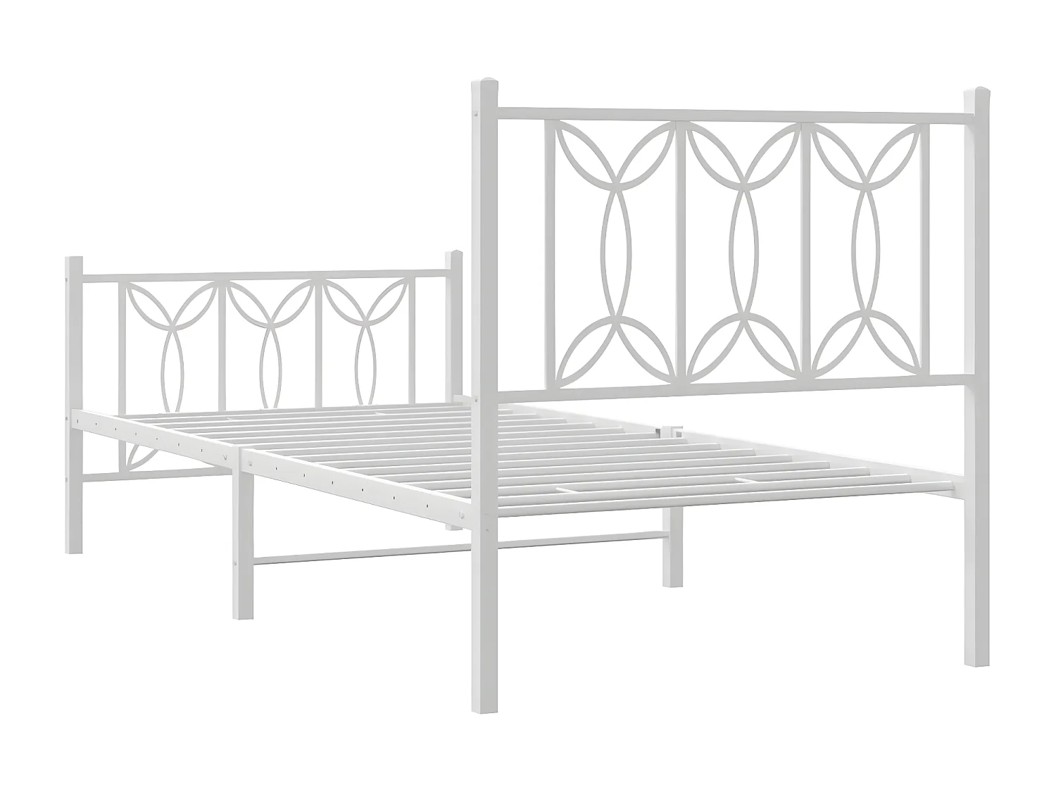 Estrutura de cama com cabeceira e pés 80x200 cm metal branco