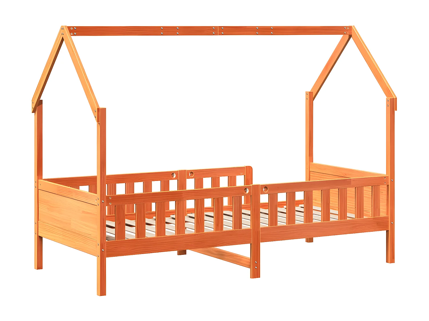 Cadre de lit d'enfants forme de maison 90x190cm bois massif pin