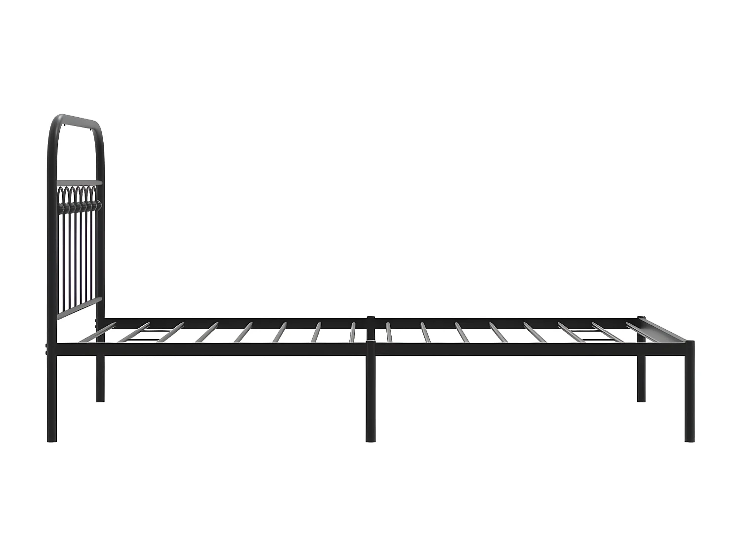 Estrutura de cama com cabeceira 90x200 cm metal preto
