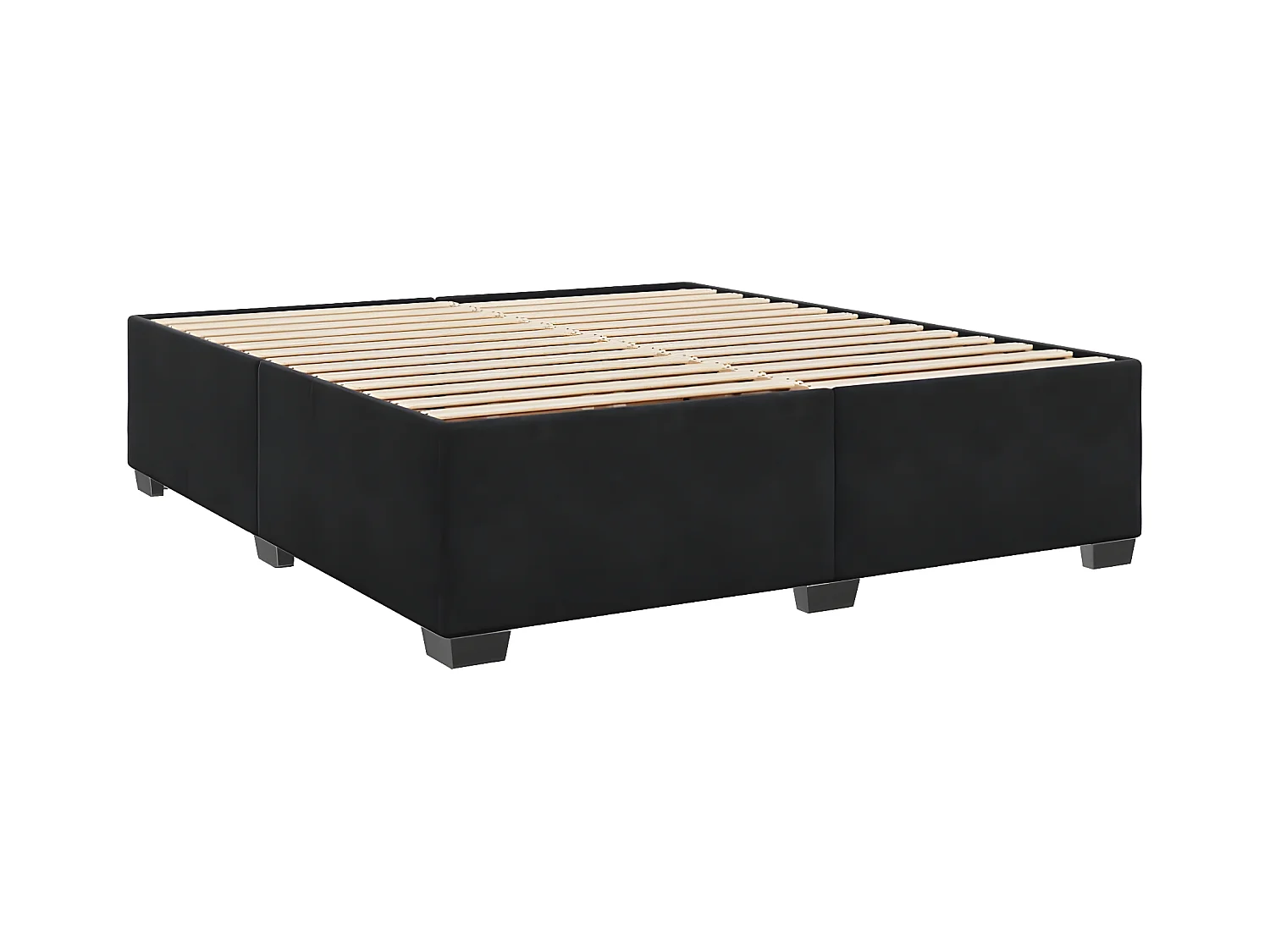 Cadre de Lit Noir 200x200 cm Velours
