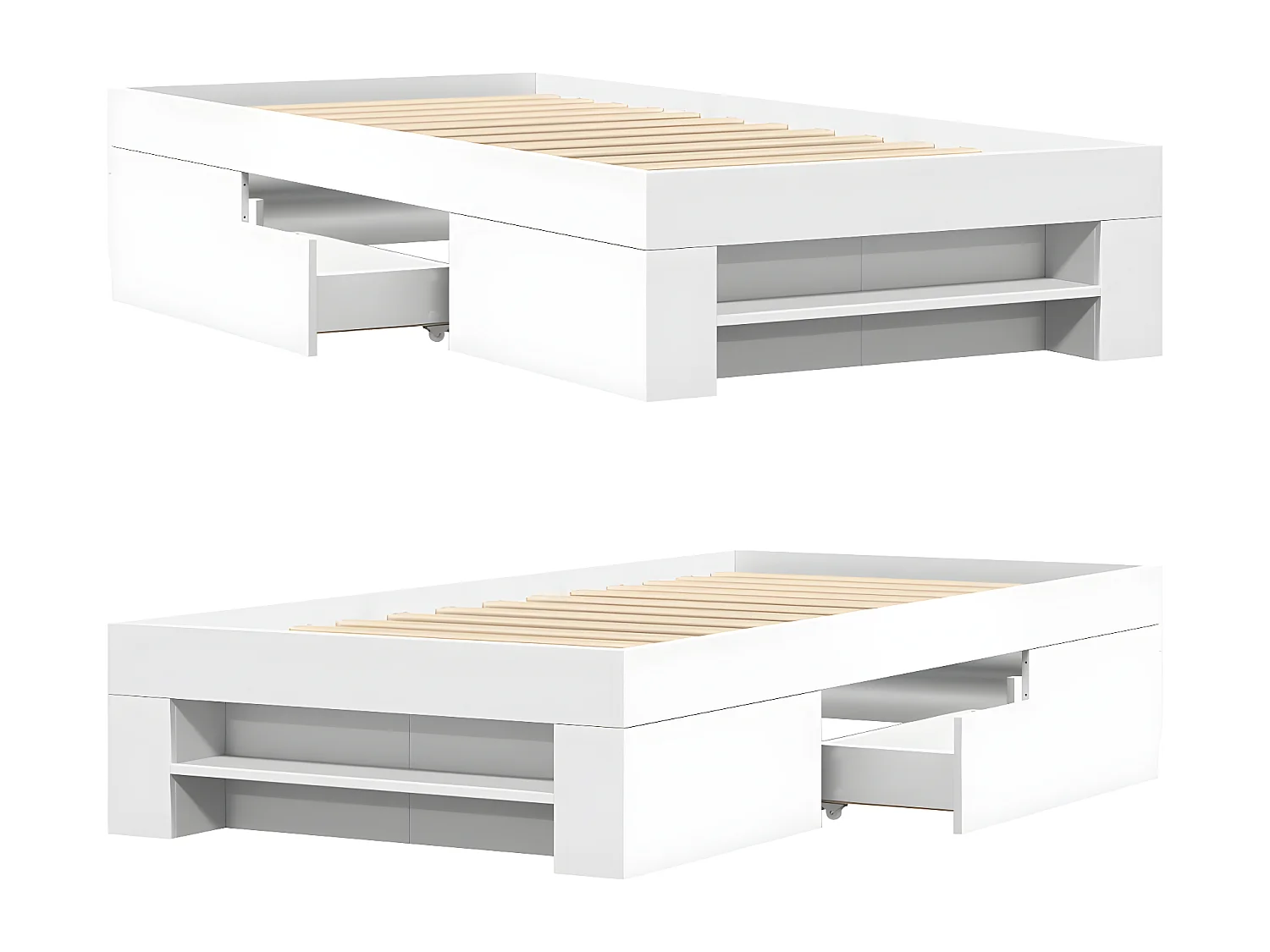 Estructura de cama madera de ingeniería blanca 90x190 cm