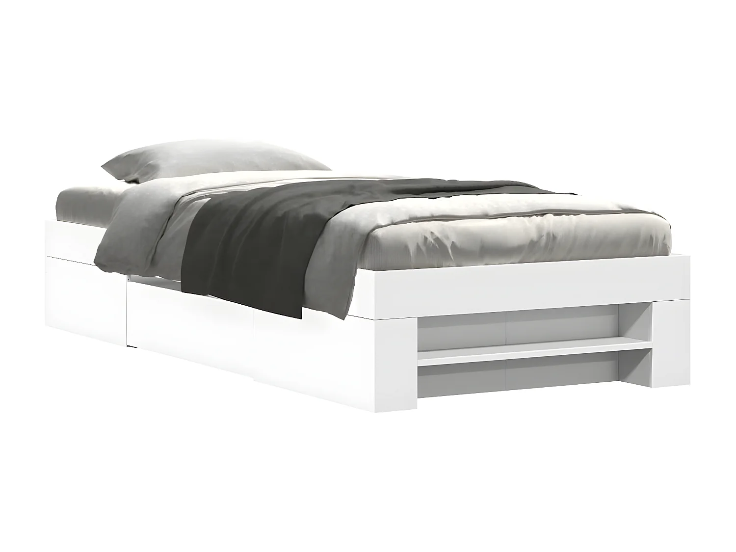 Estrutura de cama 90x190 cm derivados de madeira branco