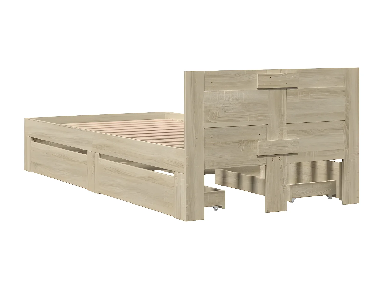 Cama con cabecero madera de ingeniería roble Sonoma 90x190 cm