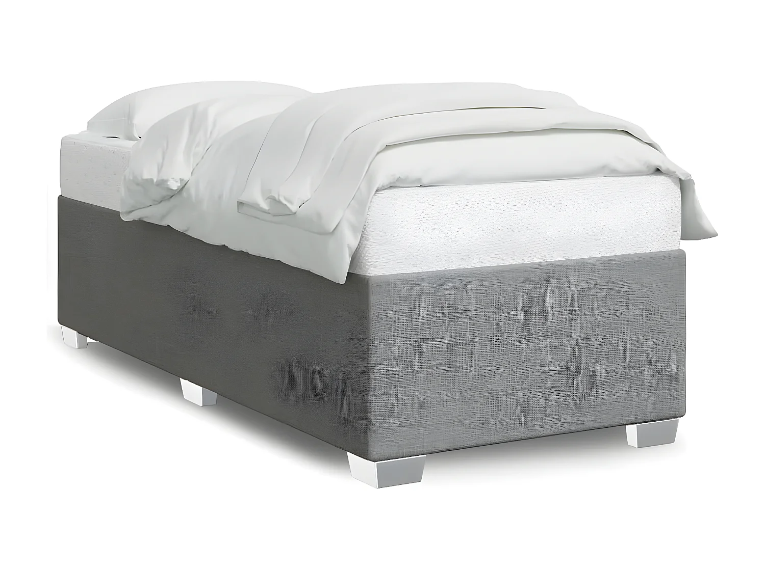 Estrutura de cama em tecido 80x200 cm cinzento-claro