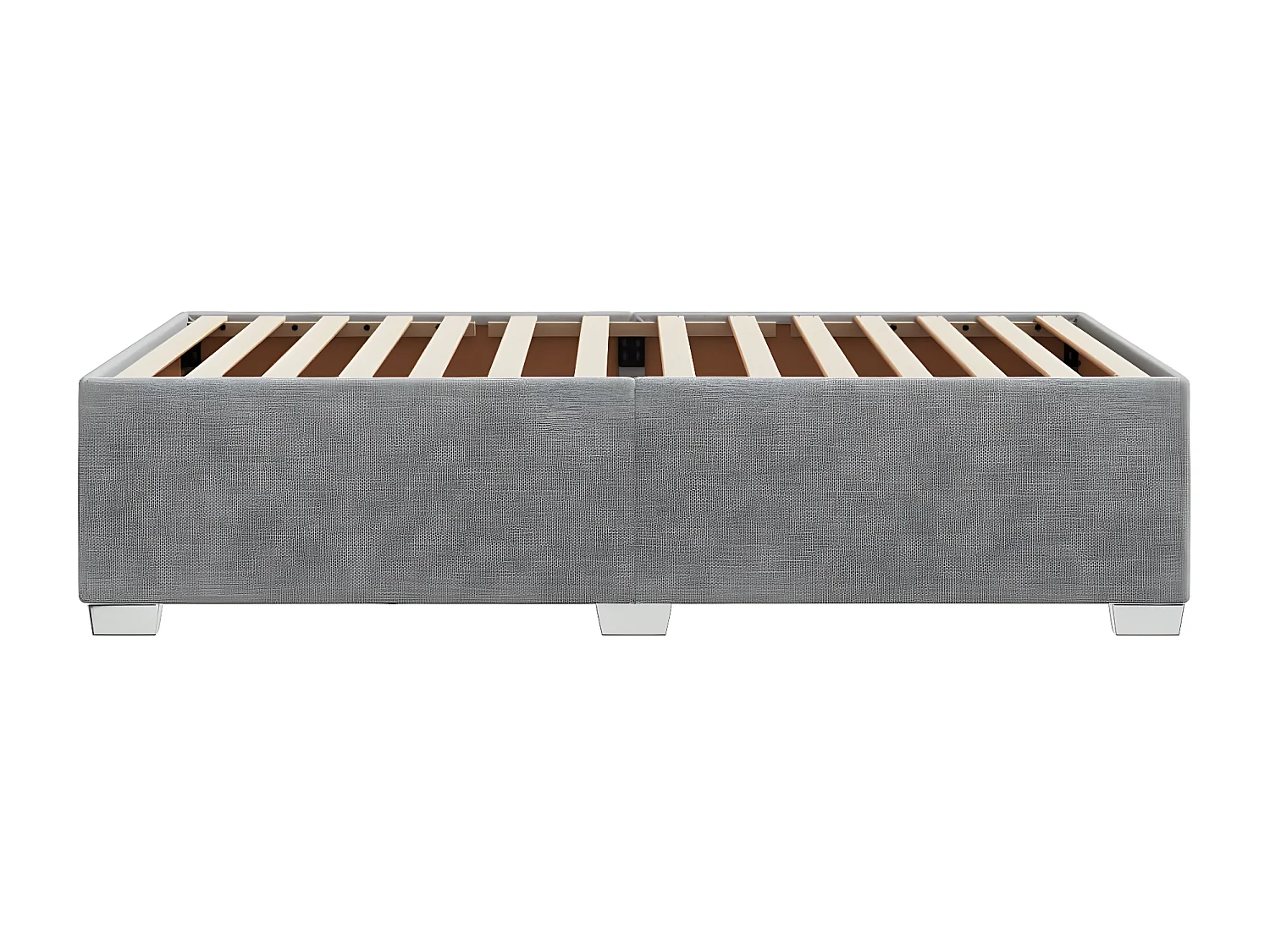 Estrutura de cama em tecido 80x200 cm cinzento-claro