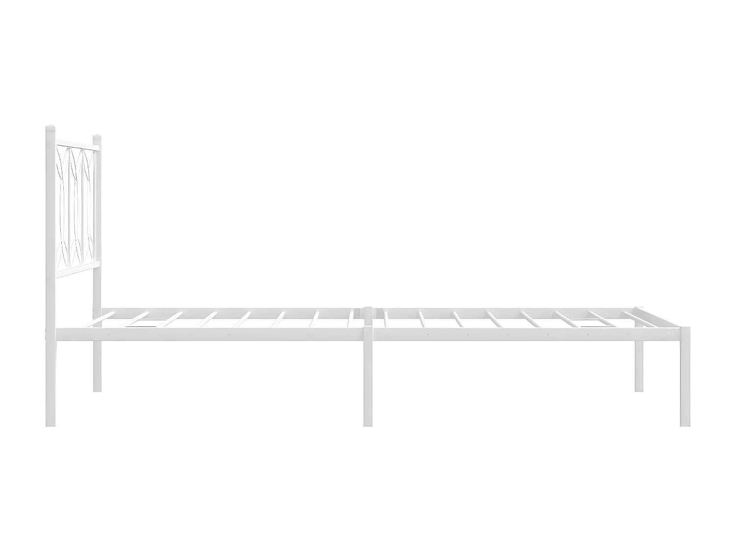 Estructura de cama de metal con cabecero blanco 107x203 cm