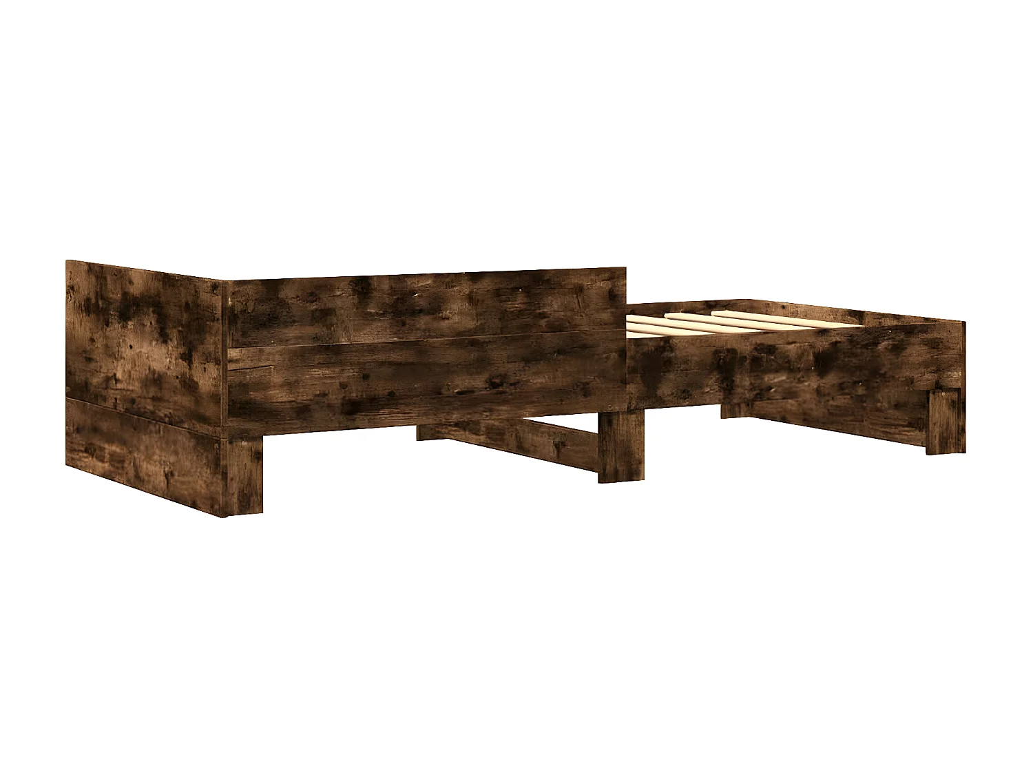 Cadre de lit chêne fumé 100x200 cm bois d'ingénierie