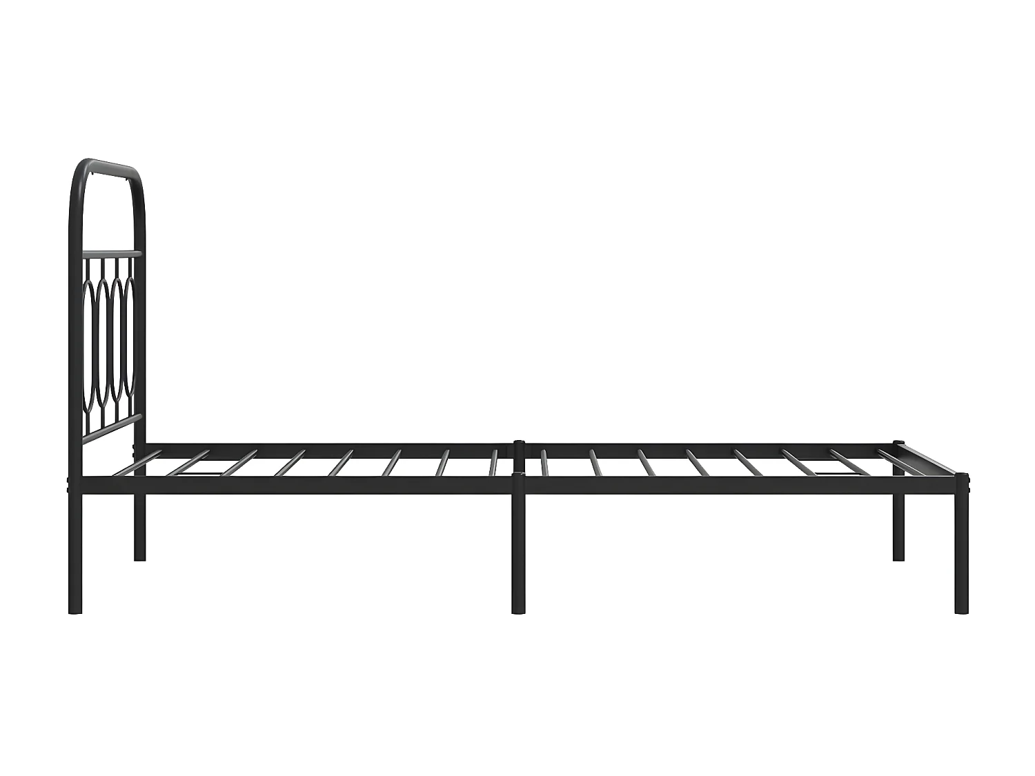 Estrutura de cama com cabeceira 90x200 cm metal preto