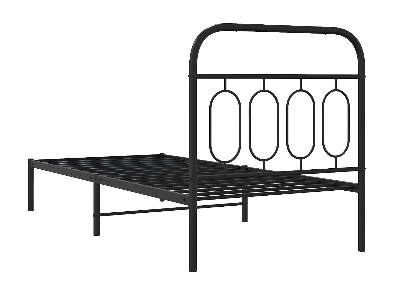 Estrutura de cama com cabeceira 90x200 cm metal preto