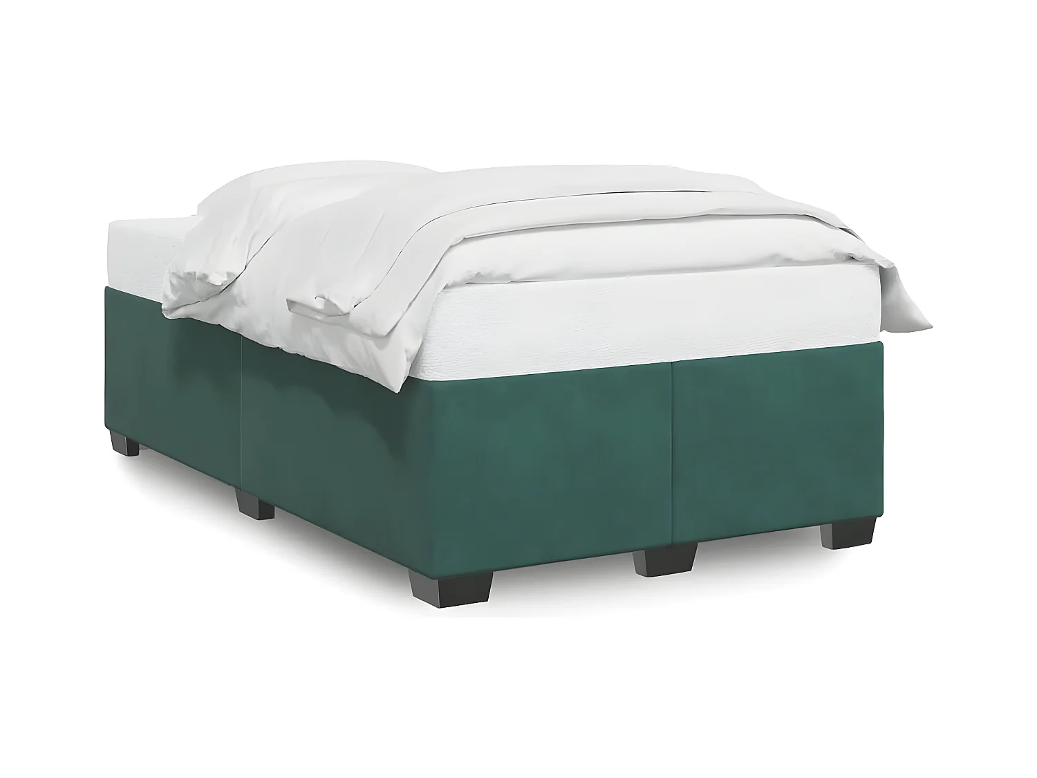 Estrutura de cama 120x190 cm veludo verde-escuro