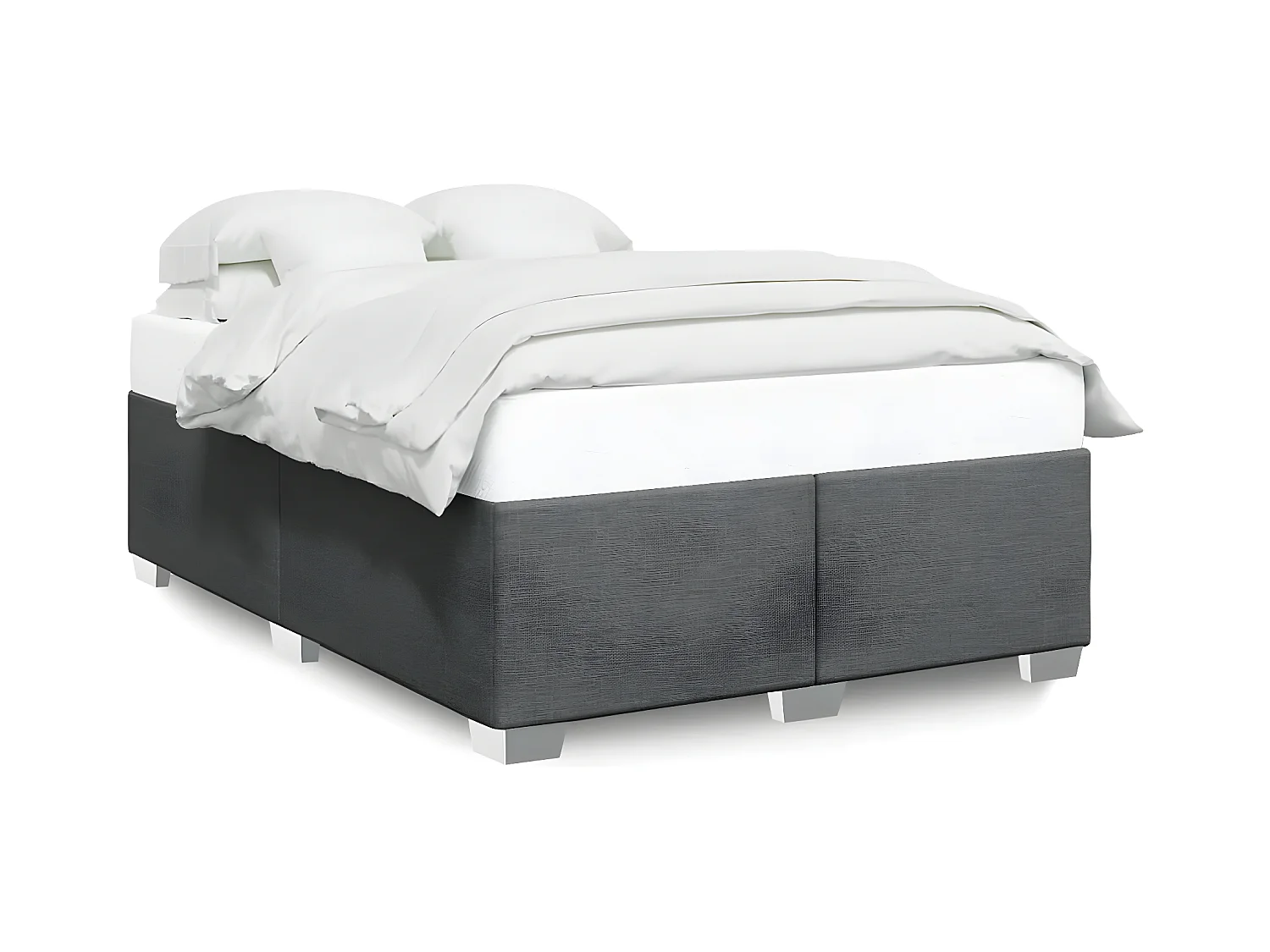 Cadre de lit Gris foncé 140x190 cm Tissu