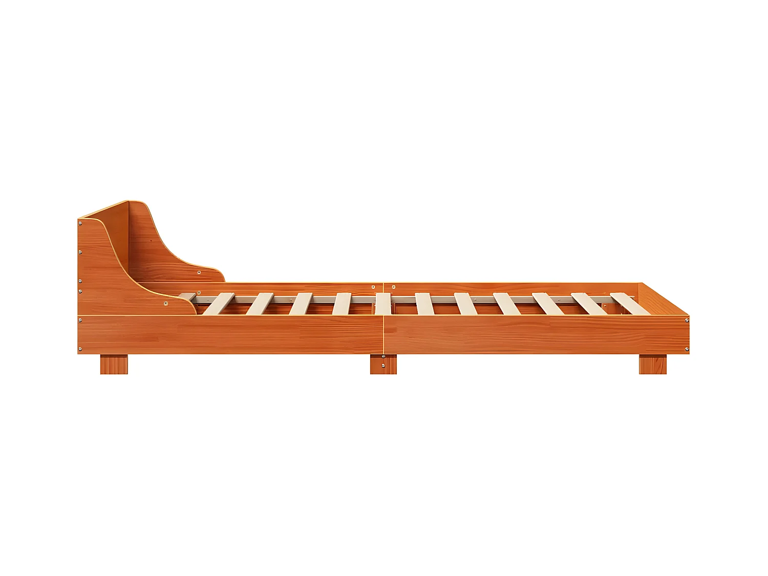 Cadre de lit sans matelas cire marron 90x200 cm bois pin massif
